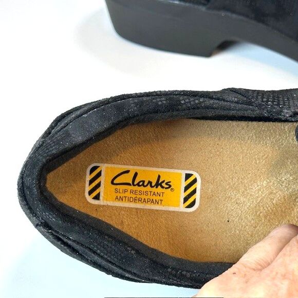 CLARKS Talene Pace Women's Loafers US Size 11 / UK 8.5D Black Lace Print Comfort - Picture 8 of 12